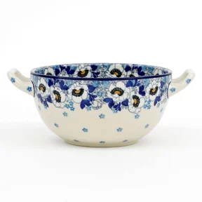 Miska fondue D02 0,7l <br> 2222X Biało-niebieskie anemony